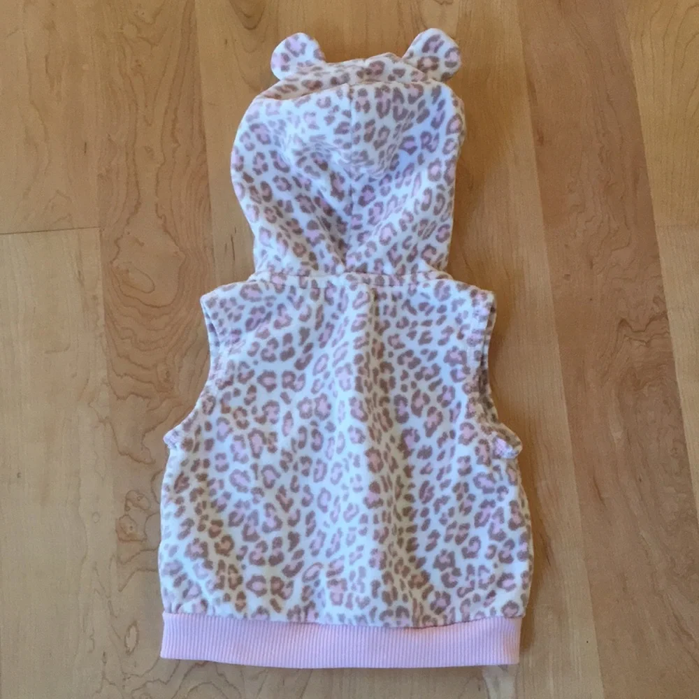 Carter’s pink leopard fleece vest